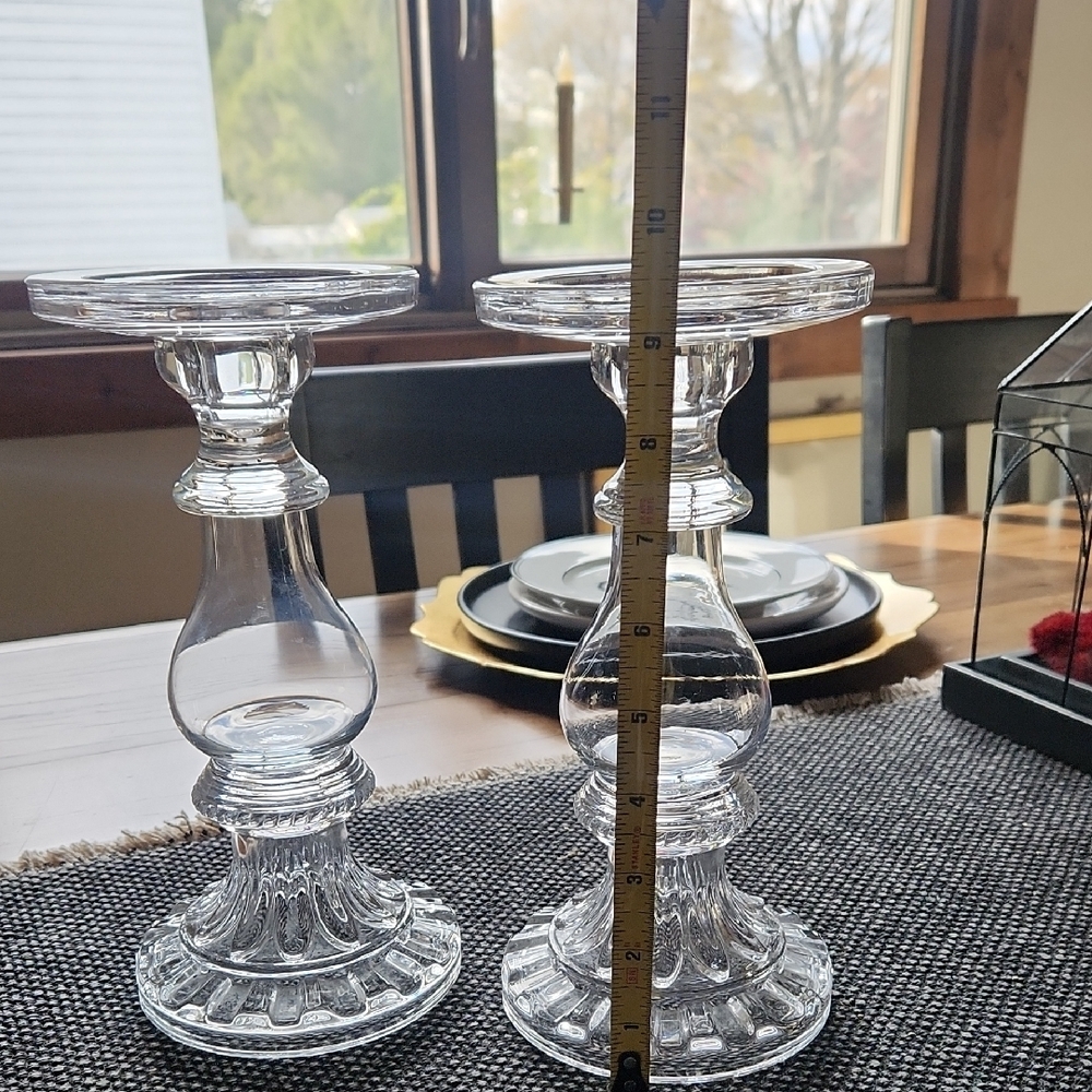 Pottery Barn Clear Glass Candle Holders - Picture 2 of 4